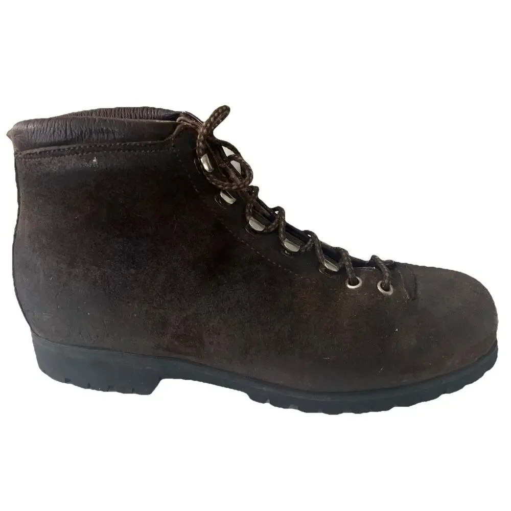 The Alps By Fabiano Hiking Boots Brown Suede US 8.5 N Vintage Made In Italy
